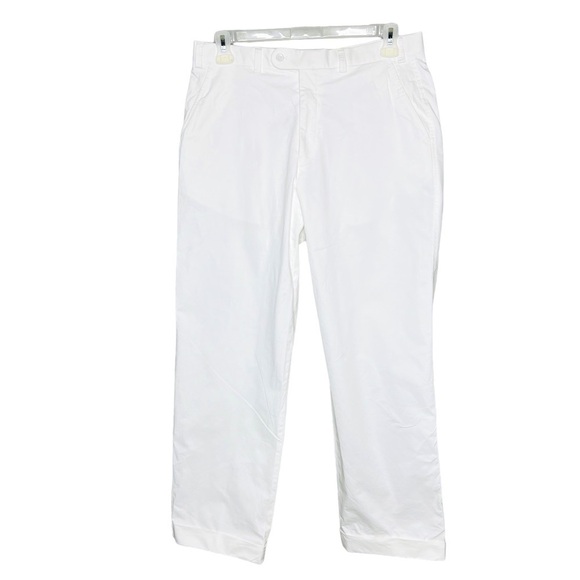 Hiltl Men’s White Cuffed Hem Ultimate Trousers